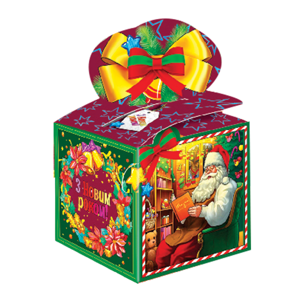 Солодкий набір подарунковий "Щасливого Різдва та Нового Року" 500гр Український Подарунок 27 цукерок